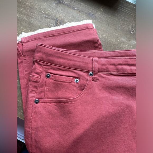 LOGO By Lori Goldstein Cottagecore Stretch Twill Ankle Pants W/Lace Detail 24W - Picture 9 of 9